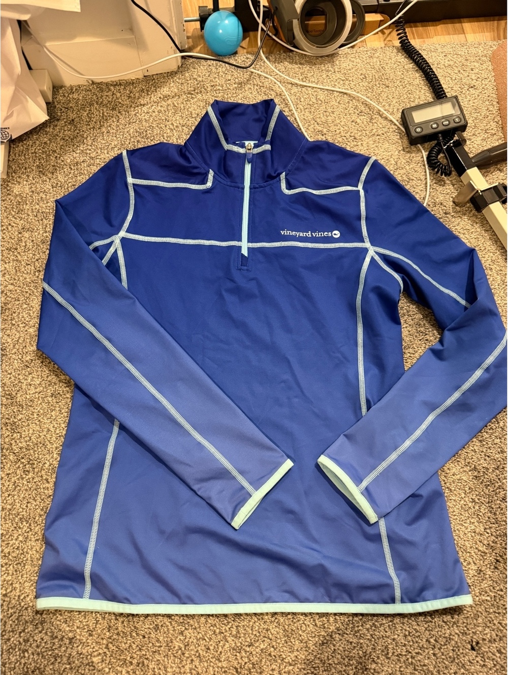 Men’s Vineyard Vines Performance Half-Zip Pullover in Blue, Size M